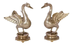Anglo-Indian Brass Birds - A Pair