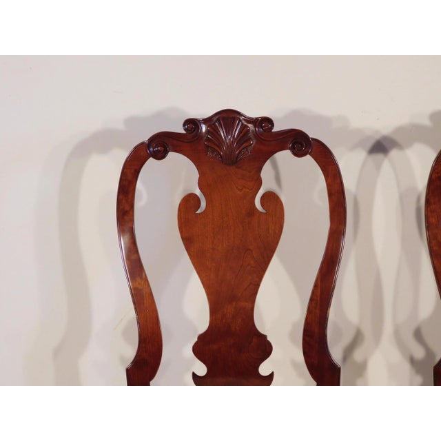 Kindel Furniture Pair #1 Kindel Winterthur Collection Queen Anne Shell Carved Side Chairs For Sale - Image 4 of 11