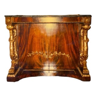 Mid 19th Century Continental Neoclassical Mahogany and Parcel-Gilt Console, Possibly Baltic For Sale