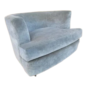 Mid Century Modern Barrel Back Tub Chair by Henredon Newly Reupholstered