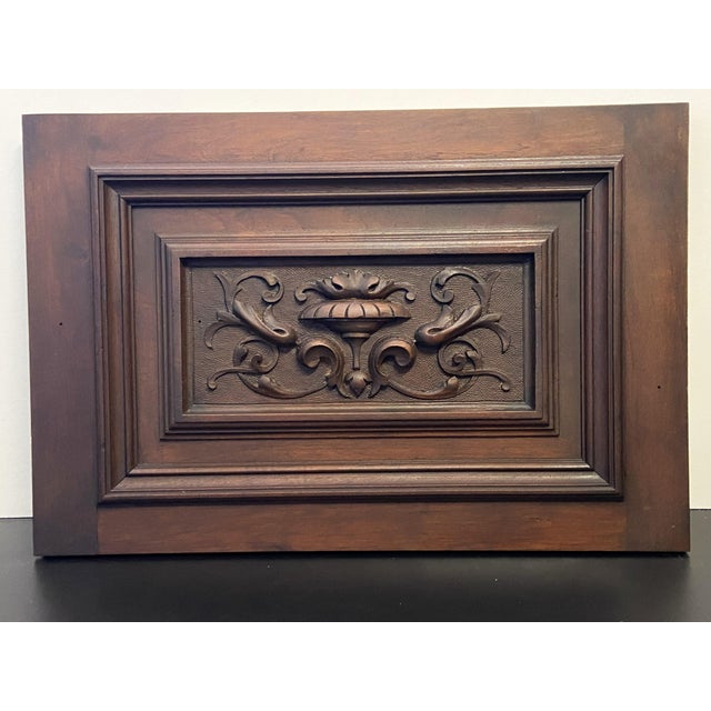 Antique French Architectural Element in Carved Wood Panel, 1900s For Sale - Image 11 of 11