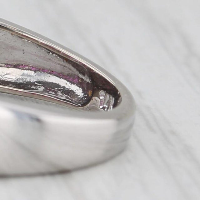 Red 1.20ctw Channel Set Ruby Diamond Ring 14k White Gold Size 6.25 For Sale - Image 8 of 8