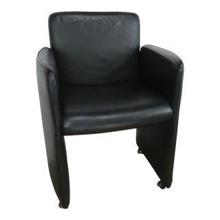 Early 21st Century Modern Calia Italia Black Leather Lounge Chair For Sale