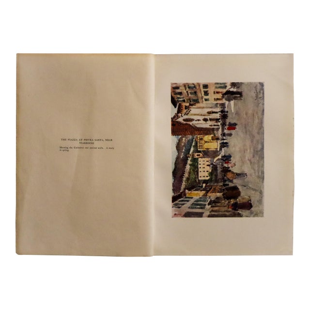 1905 Italian Original Print - The Piazza at Pietra Santa, Viareggio - From Book Florence & Some Tuscan Cities (1905) For Sale