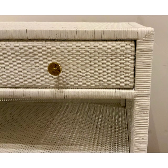 Contemporary Modern Goods Organic Modern White Rattan Isla Nightstand For Sale - Image 3 of 7