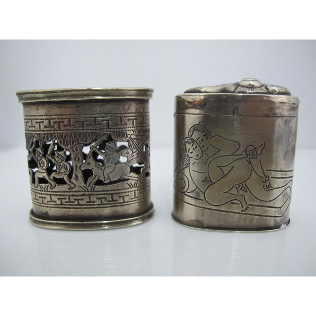 Chinese Silver Figural Opium Snuff Box With Inner Secret Erotic Scene For Sale - Image 4 of 11