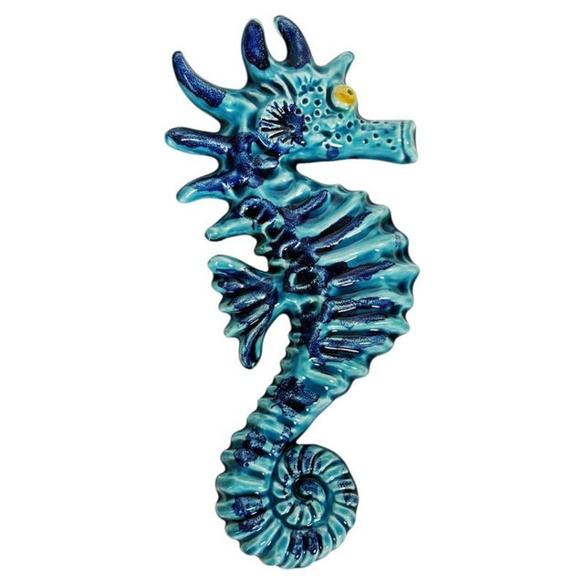 Blue Wall Decoration in Glazed Ceramic, France, 1970 For Sale - Image 15 of 15