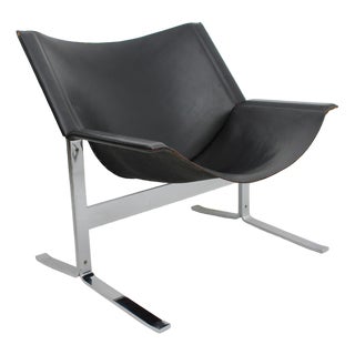 Sling Leather Armchair by Clement Meadmore for Leif Wessman Associates, Inc. N.Y. New York, 1960s For Sale
