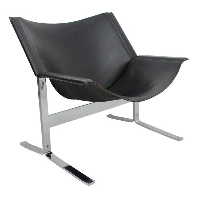 Sling Leather Armchair by Clement Meadmore for Leif Wessman Associates, Inc. N.Y. New York, 1960s For Sale