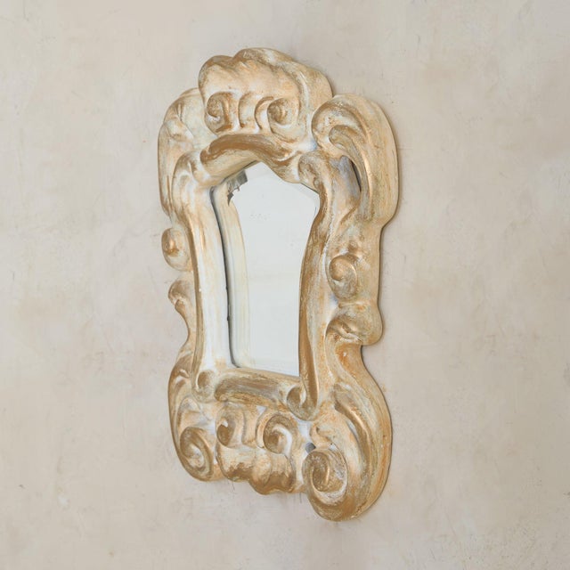 French Petite Plaster Wall Mirror, 1940s For Sale - Image 4 of 9