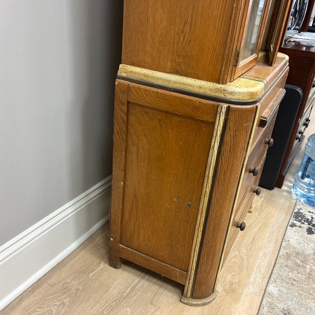 Brown 1930s Bennett Art Deco Kitchen Cabinet Needs Restoration For Sale - Image 8 of 11