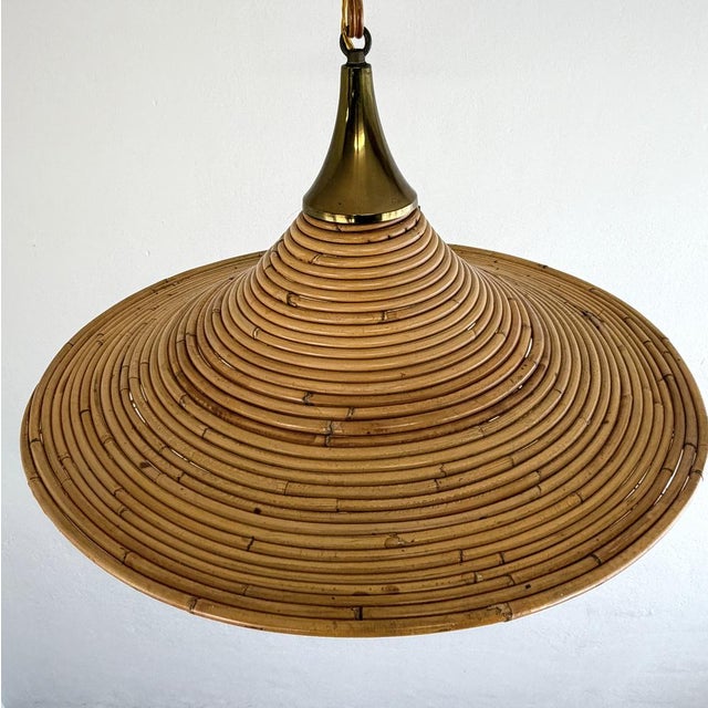 1970s Wicker Chandelier in the style of Vivai del Sud, Italy, 1970s For Sale - Image 5 of 11