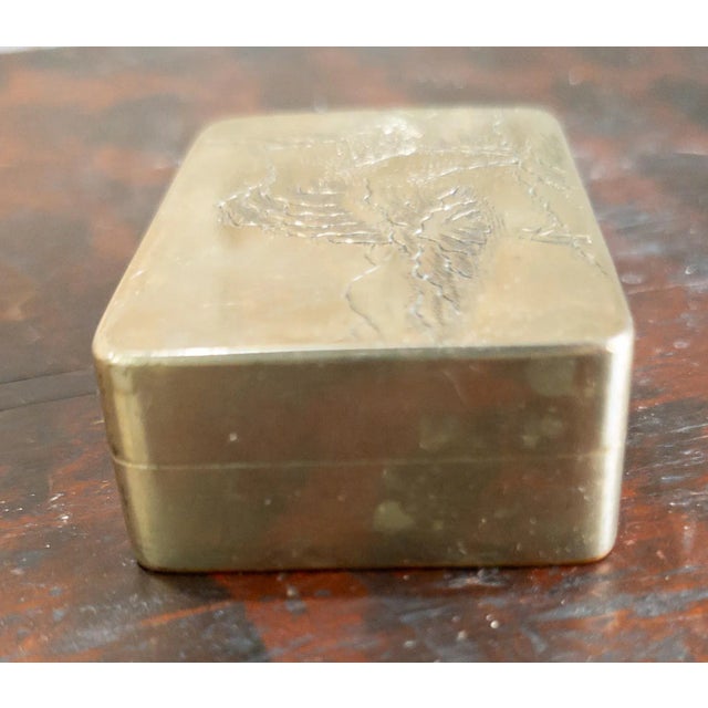 19th Century Chinese Paktong Scholar's Inkstone Box With Engraved Landscape For Sale - Image 4 of 15