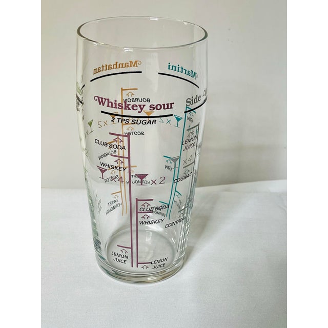 Vintage Pastel Cocktail Recipe Mixing Glass For Sale - Image 10 of 10