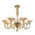 Murano Gold Glass 8 Arm Chandelier For Sale