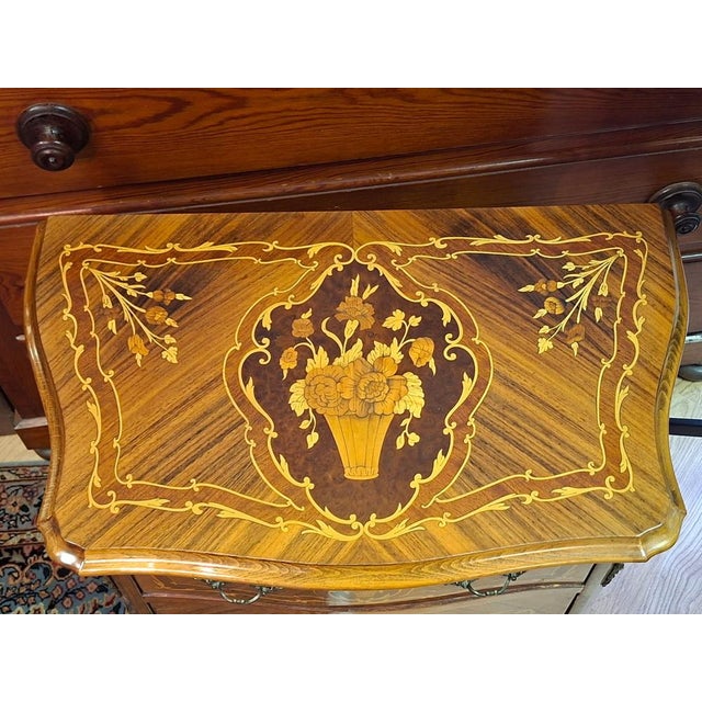 Vintage Italian Inlaid Cabinet with Bronze Inserts, 1960 For Sale - Image 12 of 15