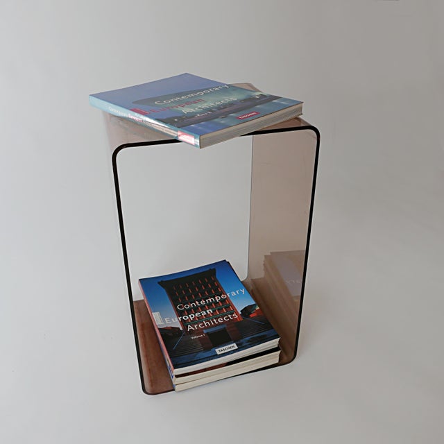 1970s Vintage Acrylic Glass Side Table by Michel Dumas, 1970s For Sale - Image 5 of 18