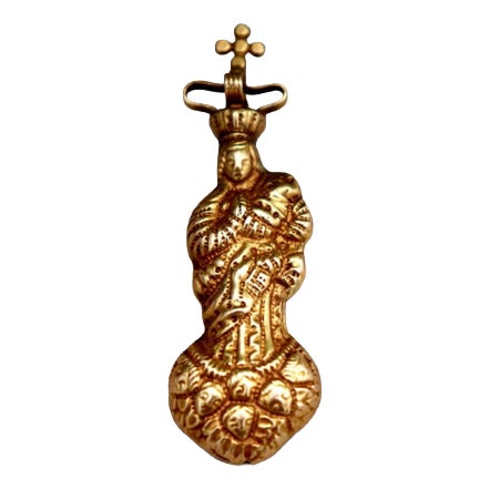 19.2K Gold Our Lady of the Immaculate Conception Pendant For Sale