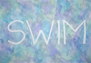 2021 "Swim" Contemporary Text Art Acrylic Painting on Paper