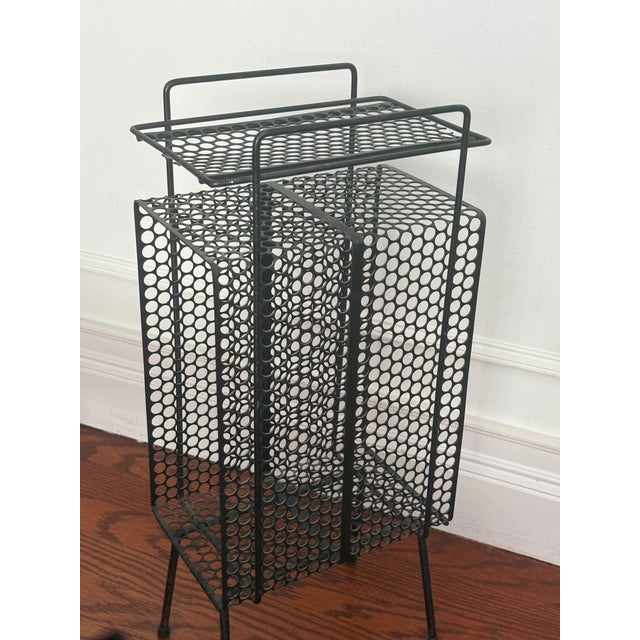 Mid-Century Modern Vintage MCM Richard Galef Style Perforated Metal Mesh Stand/ Table For Sale - Image 3 of 6