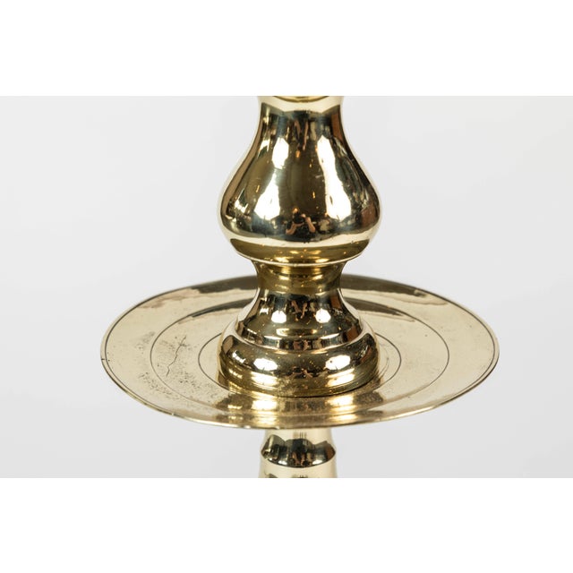 Late 19th Century Large Brass Candleholder With Beehive Detail For Sale - Image 5 of 7
