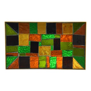 1960s Georges Briard Stained Glass Mosaic Rectangular Tray For Sale