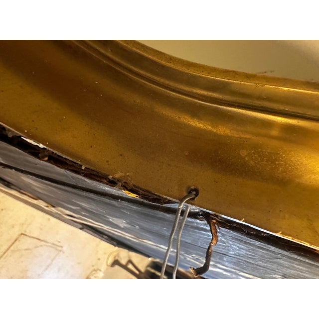 1970s Large Brass Scallop Framed Mirror After Baker or Labarge For Sale - Image 9 of 9