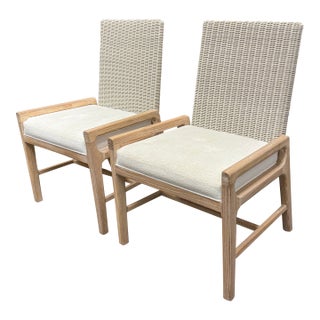Palecek Freeman Coastal Armchairs, Pair For Sale