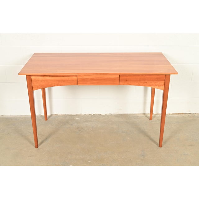 American Harden Furniture Arts and Crafts Shaker Solid Cherry Wood Writing Desk For Sale - Image 3 of 16