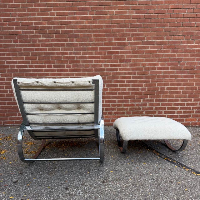 Renato Zevi Vintage “Ellipse” Rocking Lounge Chair and Ottoman, Attributed to Renato Zevi for Selig 1970s For Sale - Image 4 of 12