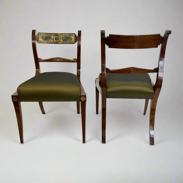 Neoclassical Fine Pair of Neoclassical Side Chairs, 1st Half 19th Century For Sale - Image 3 of 10