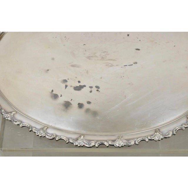Vintage Alpacca Victorian Silver Plated (2) Handle Oval Serving Platter Bar Tray For Sale In Philadelphia - Image 6 of 10