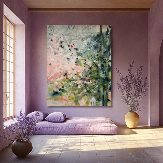 2020s "July Always Said Hello on Our Evening Stroll" Original Abstract Contemporary Painting by Mel Rea For Sale - Image 5 of 5