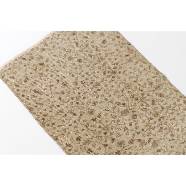 1960s Beige Antique Wool Hallway Runner Rug For Sale - Image 5 of 10