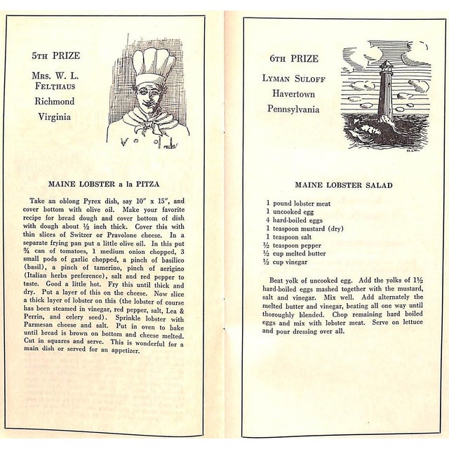 "Maine: 27 New Lobster Recipes" 1955 For Sale - Image 12 of 14