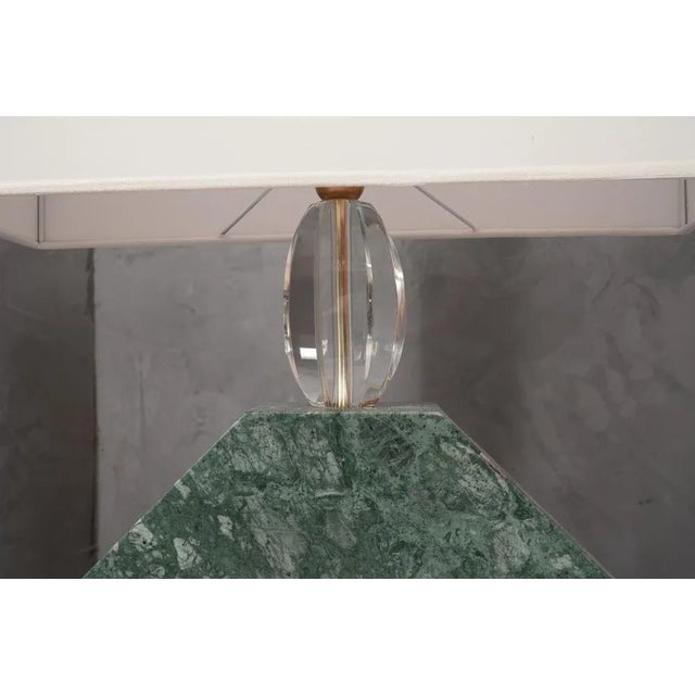 2000 - 2009 Indian Green Marble and Murano Glass Table Lamp, 2000s For Sale - Image 5 of 10