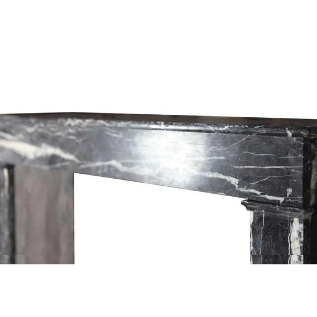 Stone 19th Century Louis Philippe Grey Saint Anne Marble Antique Fireplace Mantel For Sale - Image 7 of 10