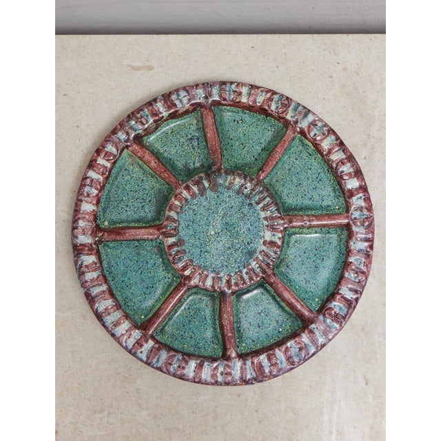 Spanish 1960s Alfaraz Hand Made Studio Pottery Plate For Sale - Image 9 of 16