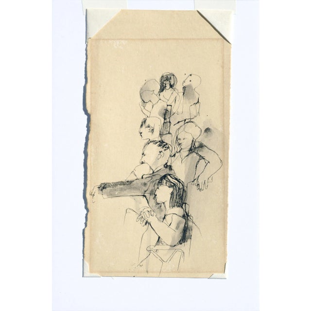 David Rosen "The Sketch Class" Figurative Pen and Ink Illustration circa 1960s-70s For Sale In Monterey, CA - Image 6 of 7