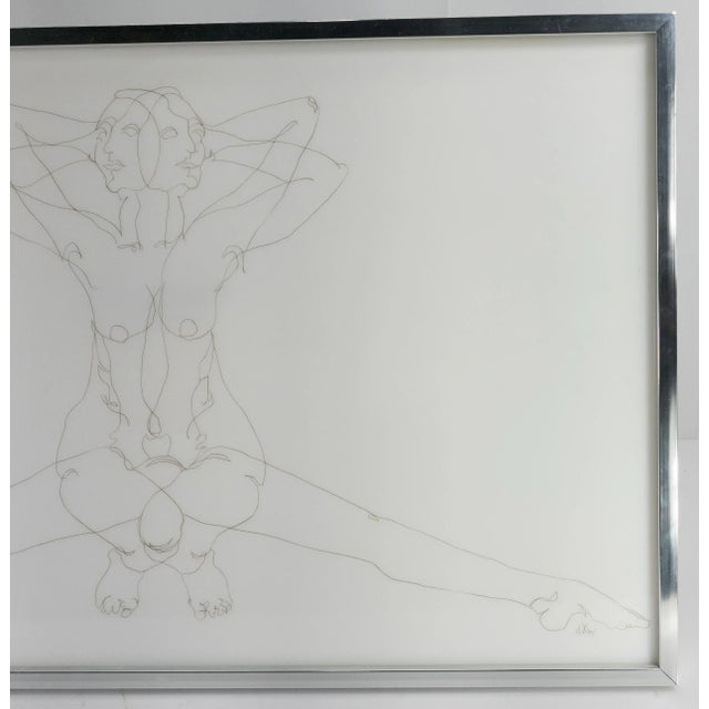1960s Mid-Century Modern Figurative Nude Etched Glass Framed Art For Sale - Image 4 of 9