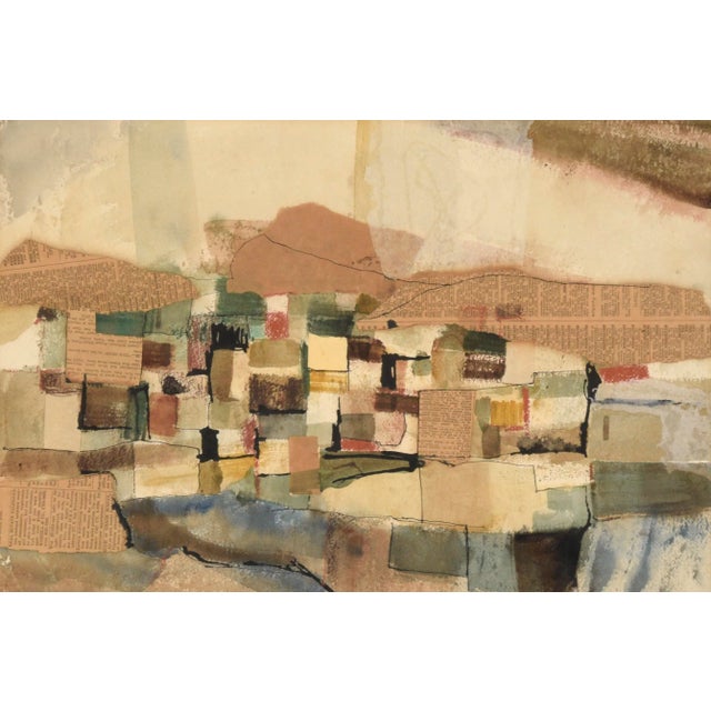 Abstracted landscape by an unknown artist (20th Century). The landscape is made up of patches of color, reminiscent of...