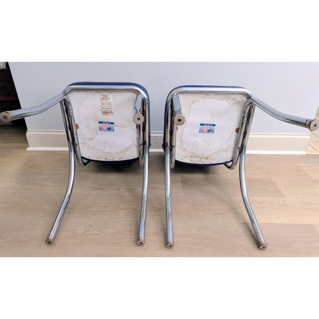 Vintage Sparkle Vinyl and Chrome Dinette Chairs- A Pair by Richardson Seating Corp. For Sale - Image 10 of 10