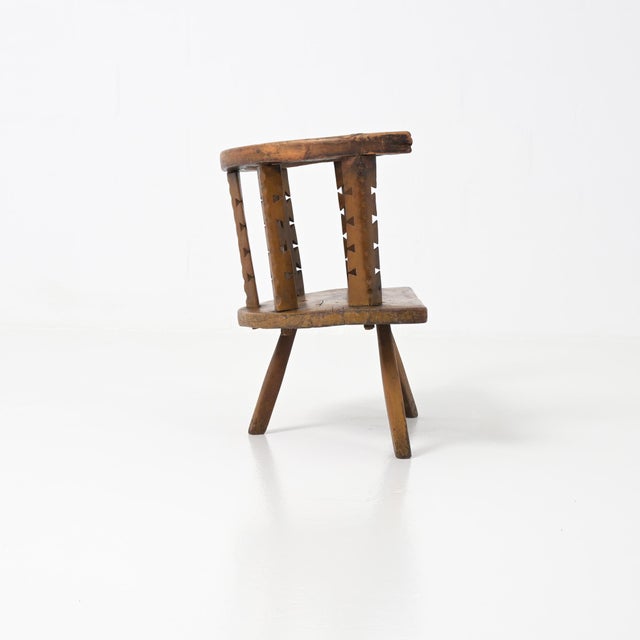 Wood Folk Art Side Chair For Sale - Image 7 of 18