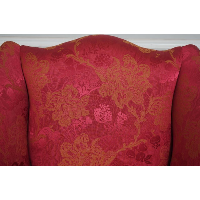 1990s 1990s Stickley Colonial Williamsburg Chippendale Style Wing Back Easy Chair For Sale - Image 5 of 18