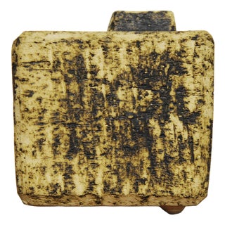 Brutalist Ceramic Chimney Square Vase by Pieter Groeneveldt, 1960s For Sale