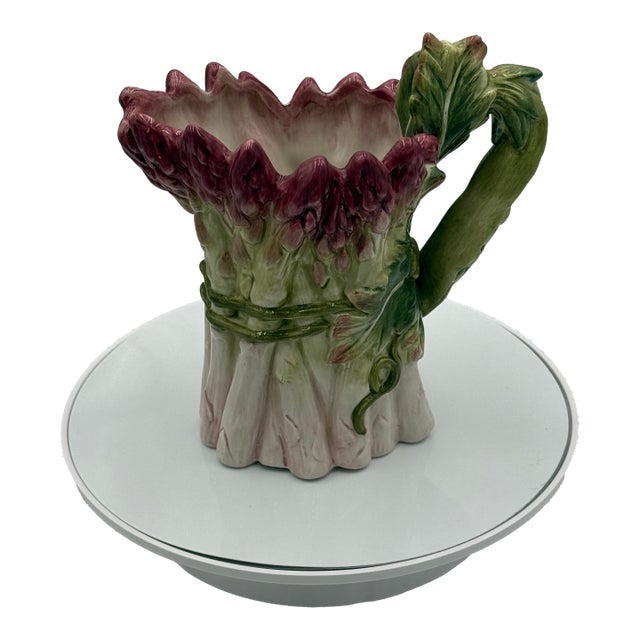 1990s Fitz and Floyd Classic French Market Asparagus Ceramic Creamer For Sale