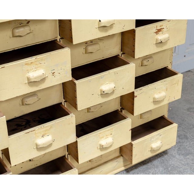 Brown Antique 40-Drawer Workshop Cabinet, 1940 For Sale - Image 8 of 12