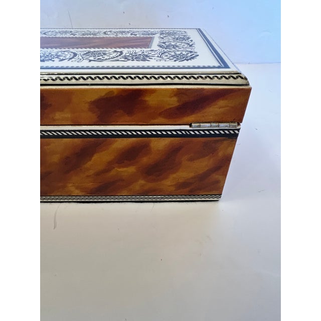 One of a Kind Artist Made Decorative Faux Tortoise and Pen & Ink Box For Sale - Image 12 of 15