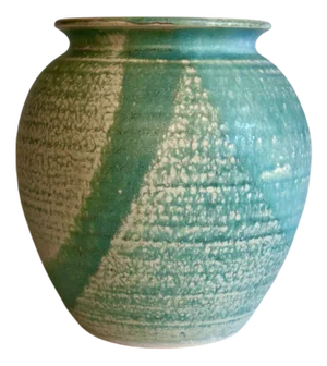 Studio Ceramic Art Vase with Modernist Graphic Decor by Helle Stenberg for Pottestuen, Denmark, 1960s