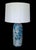 An incredible tall Murano glass Cylindrical blue leopard spotted table lamp. The lamp has a beautiful heavy glass body...